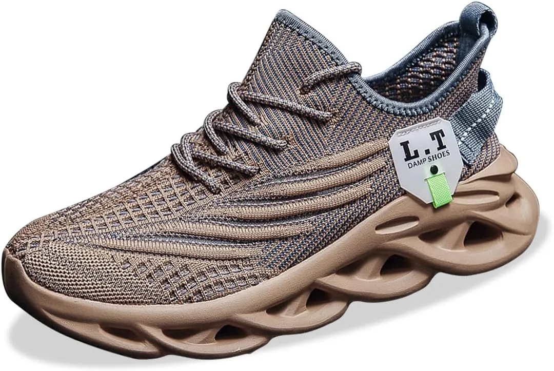 EGMPDA Men Shoes Running Slip On Tennis Walking Shoes Lightweight Breathable Sneakers for Gym Work Casual Soft Sole Trainers Non Slip Athletic Footwear Light_Green Size US 6.5