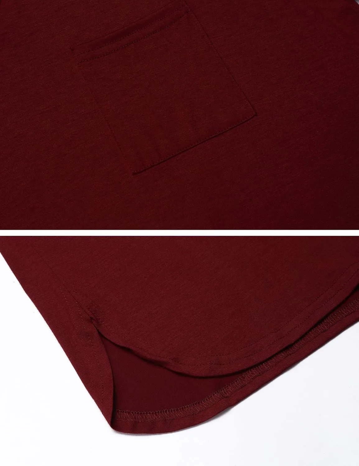Ekouaer Men's Nightshirt Nightwear Comfy Big&Tall Short Sleeve Henley Sleep Shirt