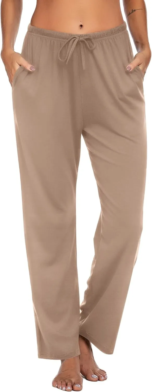 Ekouaer Women Pajama Pants Comfy Pj Bottom with Pockets Stretch Plaid Sleepwear