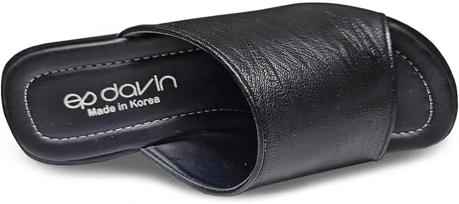 epdavin Women's Simple Comfy Open Toe Platform High Heel Slippers Slides Shoes