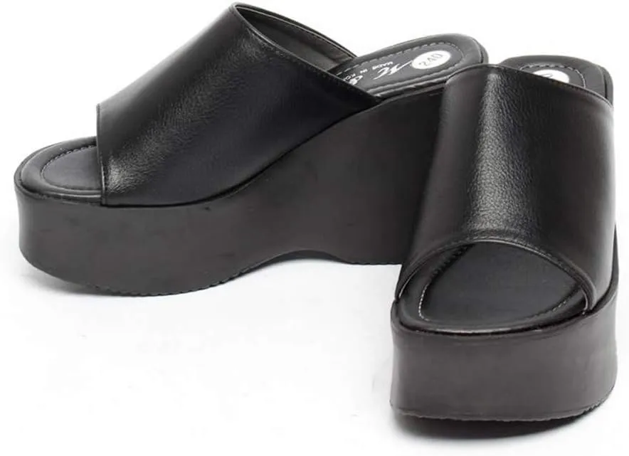epdavin Women's Simple Comfy Open Toe Platform High Heel Slippers Slides Shoes