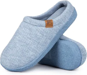 FamilyFairy Womens Slip On Memory Foam Slippers Comfy Knit Bedroom House Shoes for Indoor Outdoor