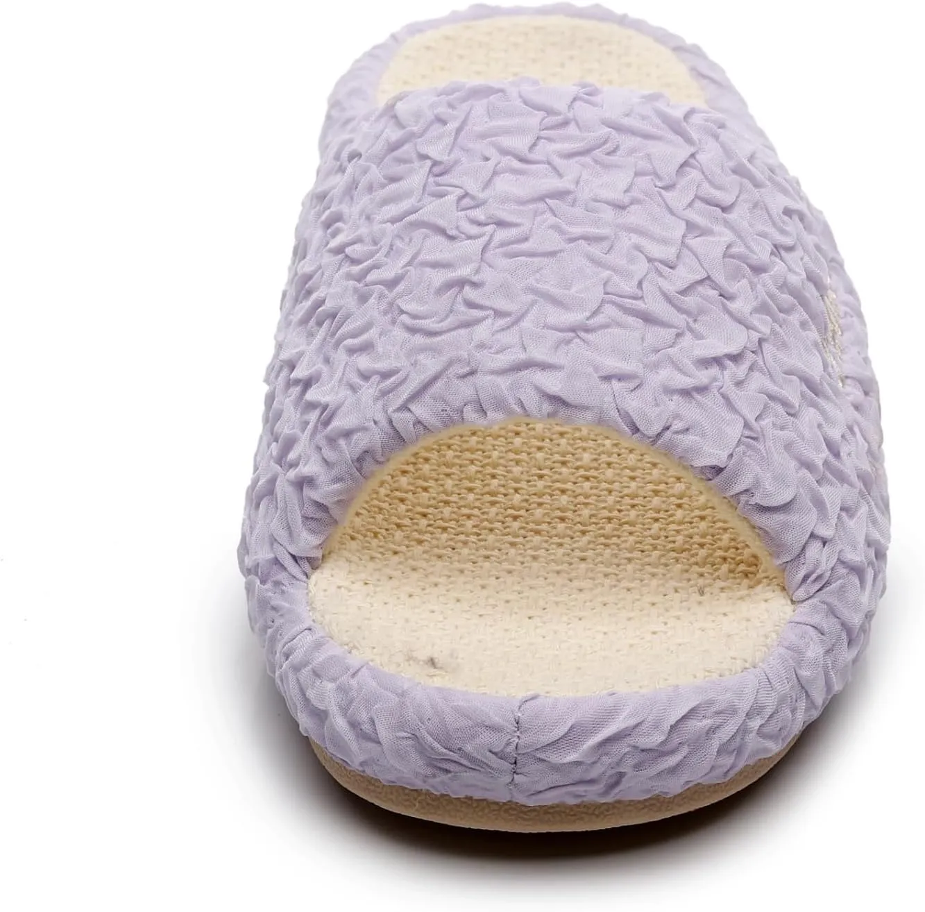 FAYUEKEY Slippers for Women Linen Memory Foam House Bedroom Cozy Indoor Outdoor Slipper Slides