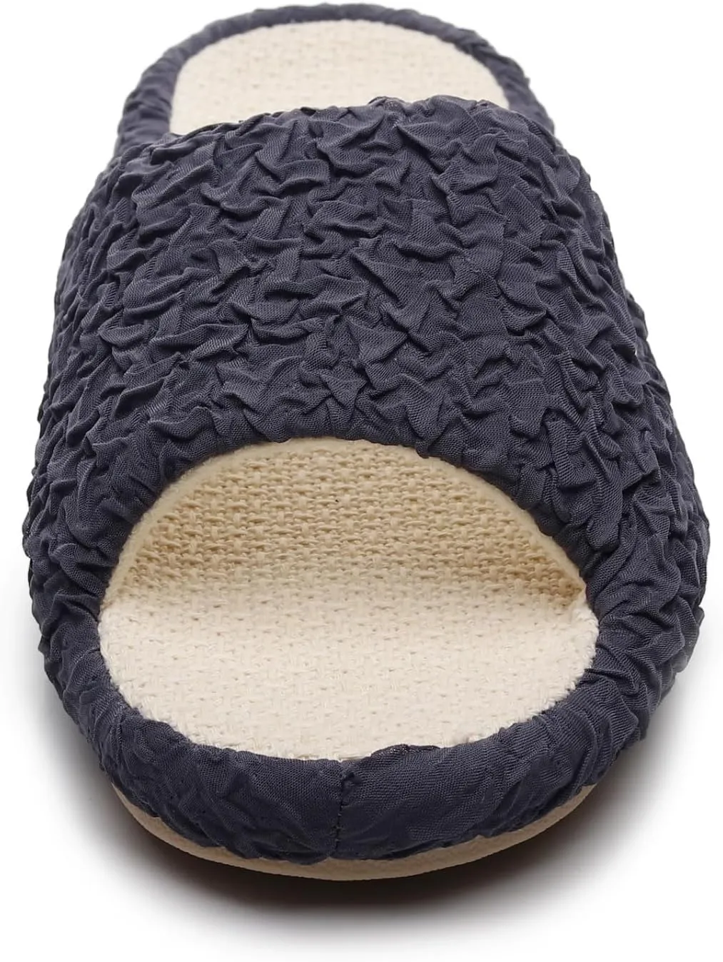 FAYUEKEY Slippers for Women Linen Memory Foam House Bedroom Cozy Indoor Outdoor Slipper Slides