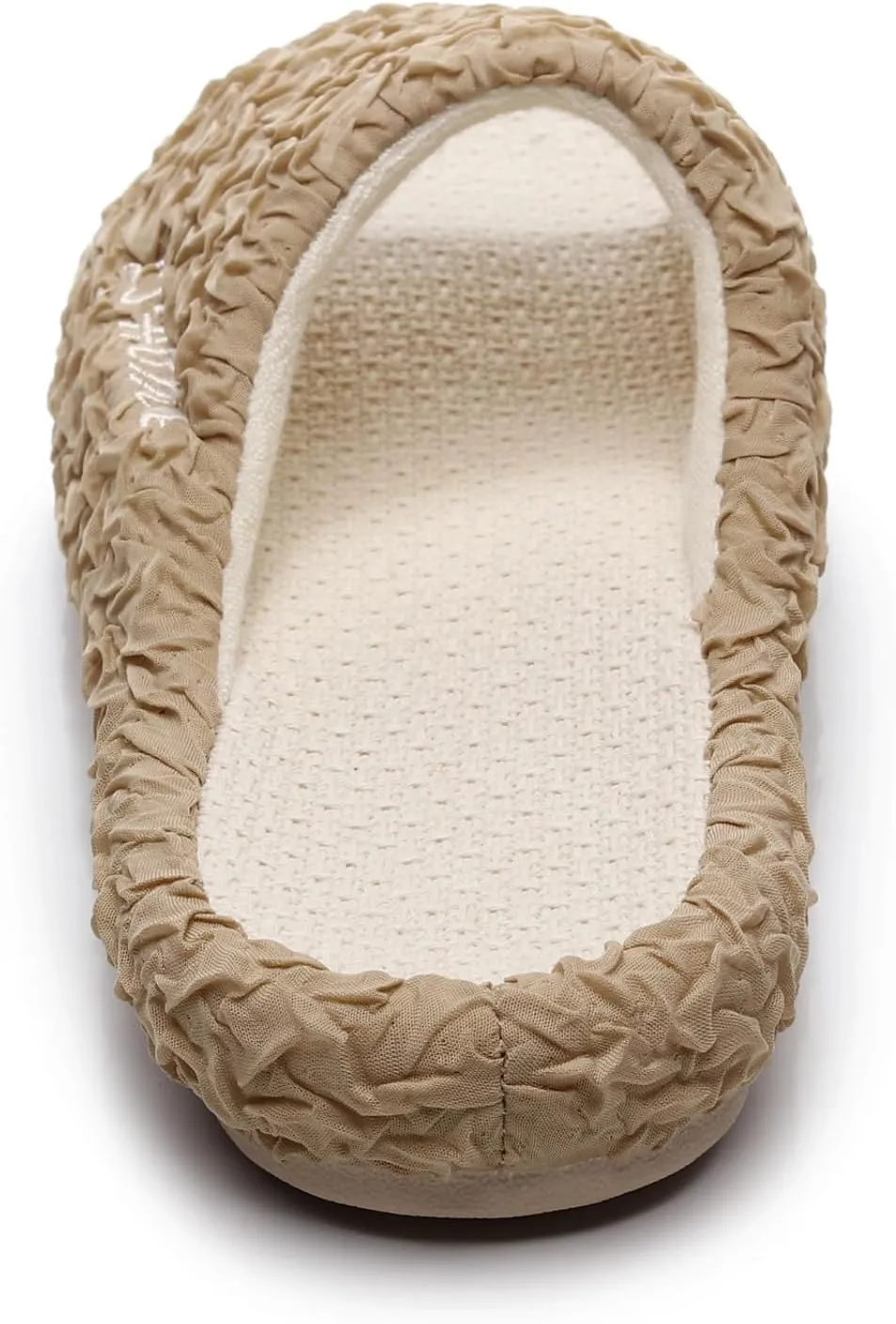 FAYUEKEY Slippers for Women Linen Memory Foam House Bedroom Cozy Indoor Outdoor Slipper Slides
