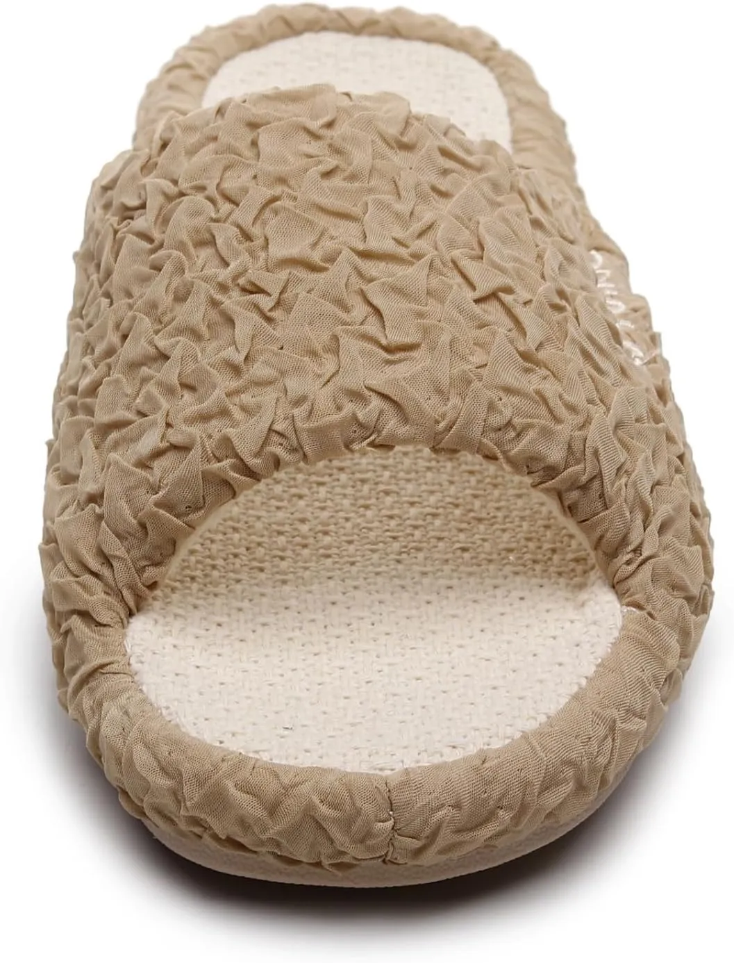 FAYUEKEY Slippers for Women Linen Memory Foam House Bedroom Cozy Indoor Outdoor Slipper Slides