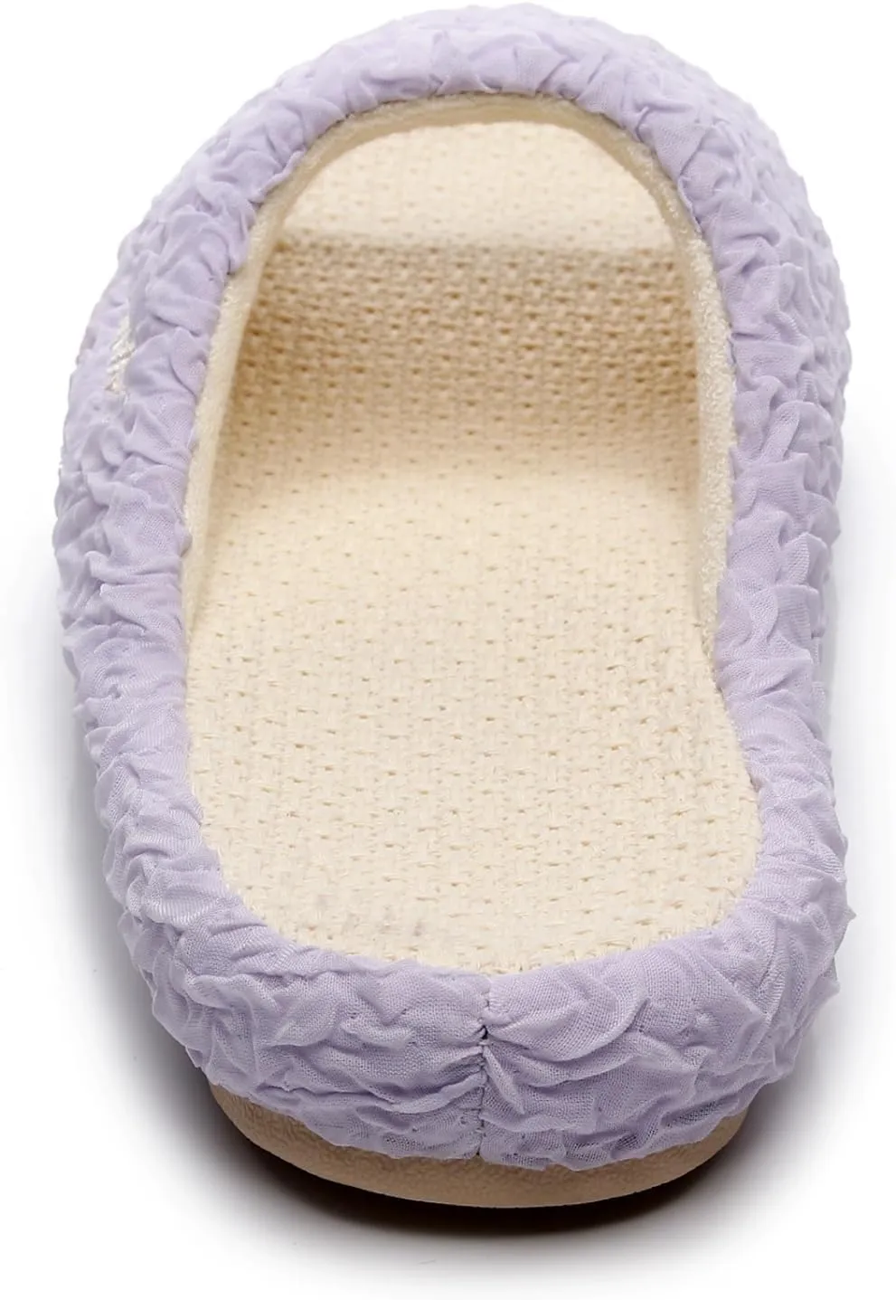 FAYUEKEY Slippers for Women Linen Memory Foam House Bedroom Cozy Indoor Outdoor Slipper Slides