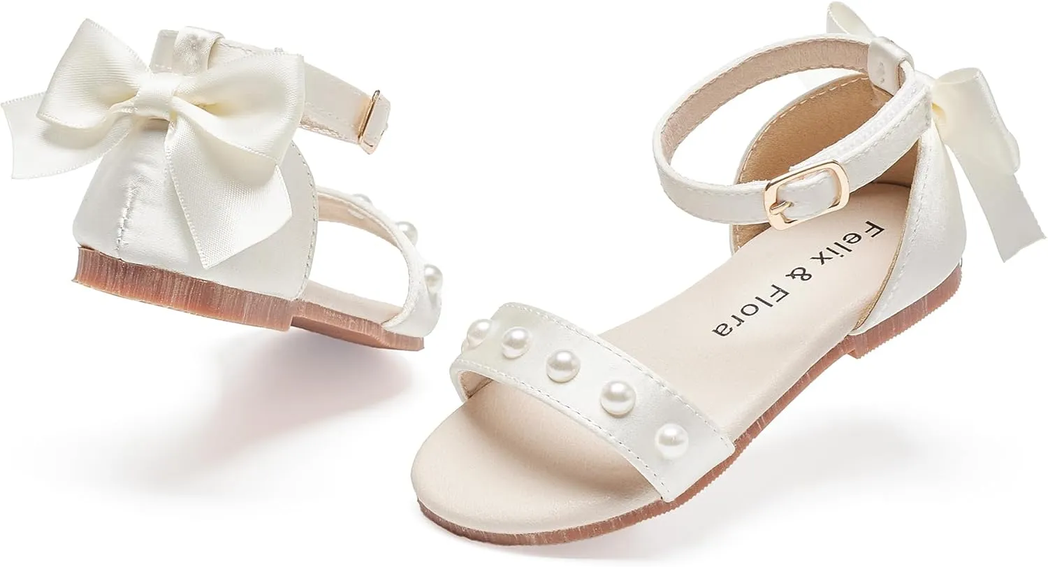 Felix & Flora Toddler Girl Sandals Open Toe Summer Flower Girl Dress Shoes