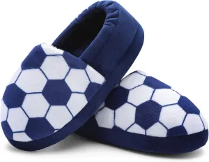 festooning Toddler Boys Girls Football Slippers Soft Fuzzy Slip-Ons Little Kid Warm Indoor House Slipper Shoes