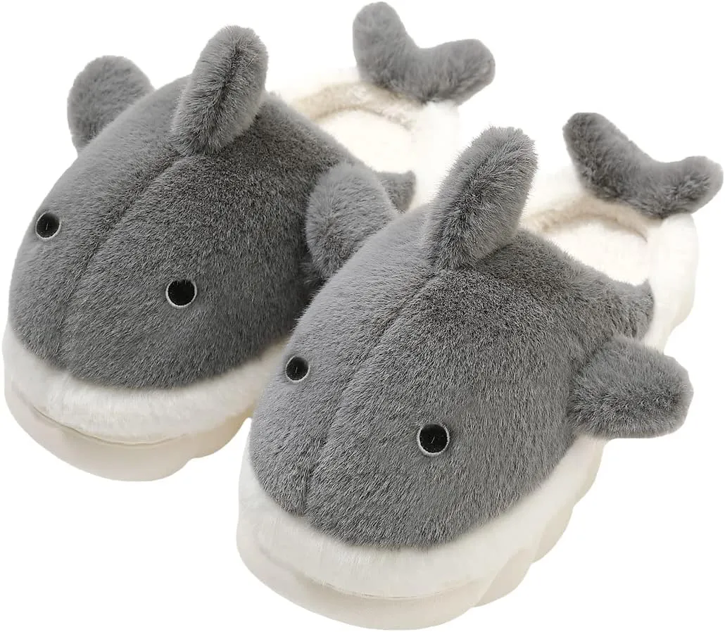 Fiedaz Cute Cloud Whale Shark Slippers for Women Men Kids Plush House Slippers Comfy Memory Foam Slip-on Indoor Slippers