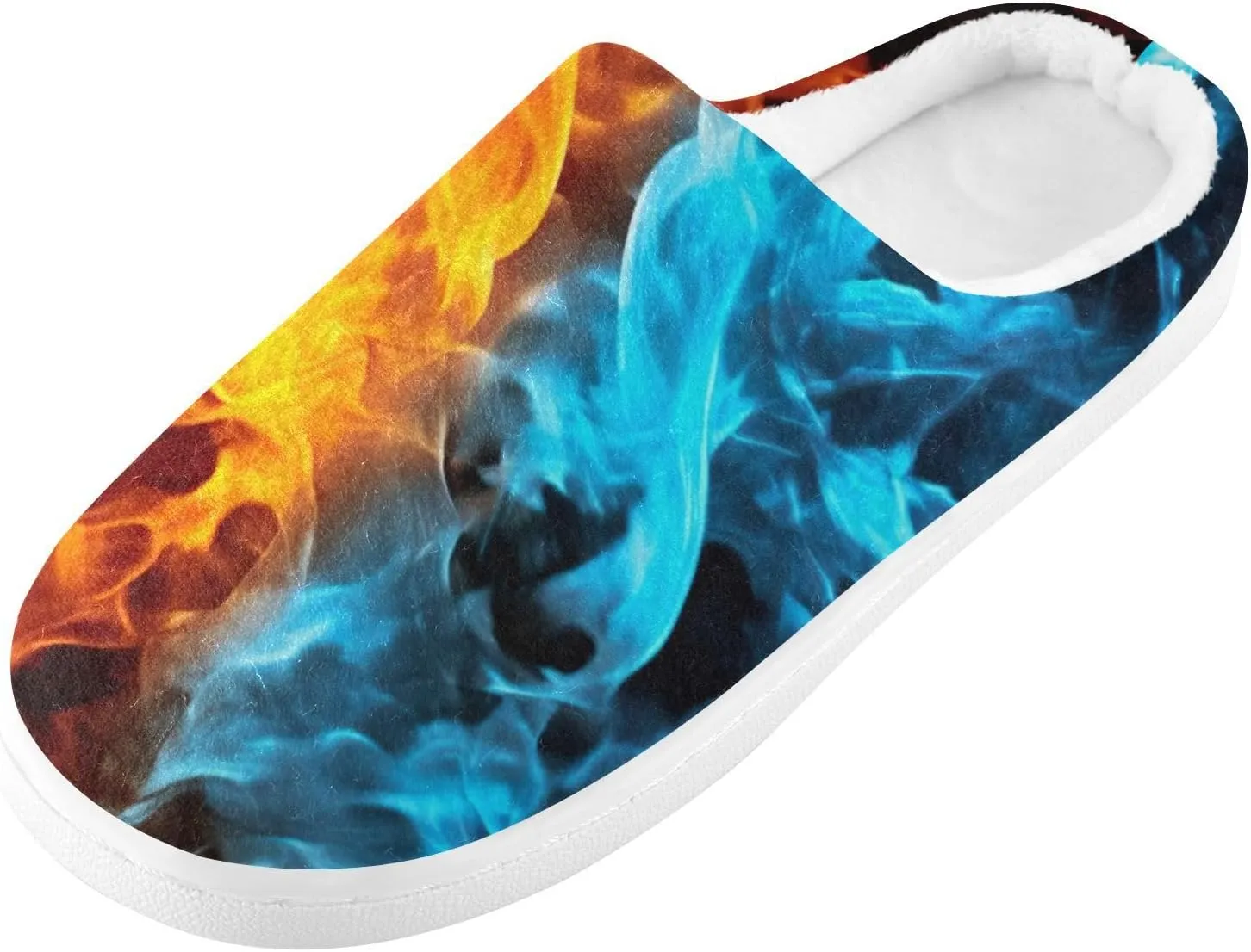 Fire Water Flame Dragon Animal Slippers for Women Men Indoor Slippers Memory Foam Fuzzy Slippers House Shoes for Indoor Outdoor Size 6/7