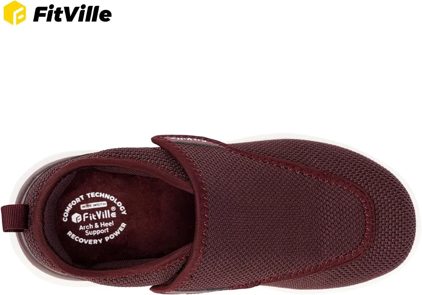 FitVille Diabetic Shoes for Women Extra Wide Width Walking Shoes Slip-On Orthopedic Shoes for Swollen Feet Foot Pain Relief - EasyTop Wings V2