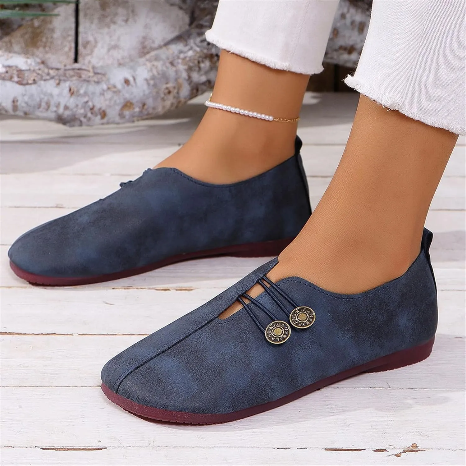 Flats Shoes for Women Casual Wide Toe Suede Clogs Shoe Comfortable Dressy Flats Non Slip Business Work Shoe Elegance Office Shoes Summer Mules House Slip On Slippers