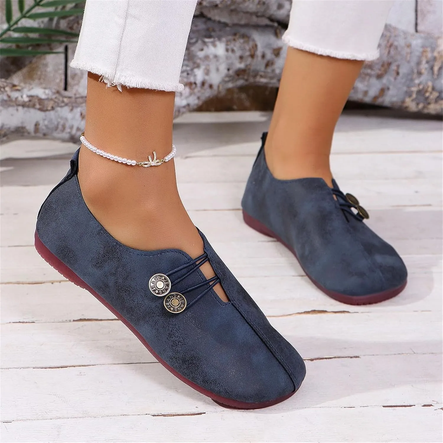 Flats Shoes for Women Casual Wide Toe Suede Clogs Shoe Comfortable Dressy Flats Non Slip Business Work Shoe Elegance Office Shoes Summer Mules House Slip On Slippers