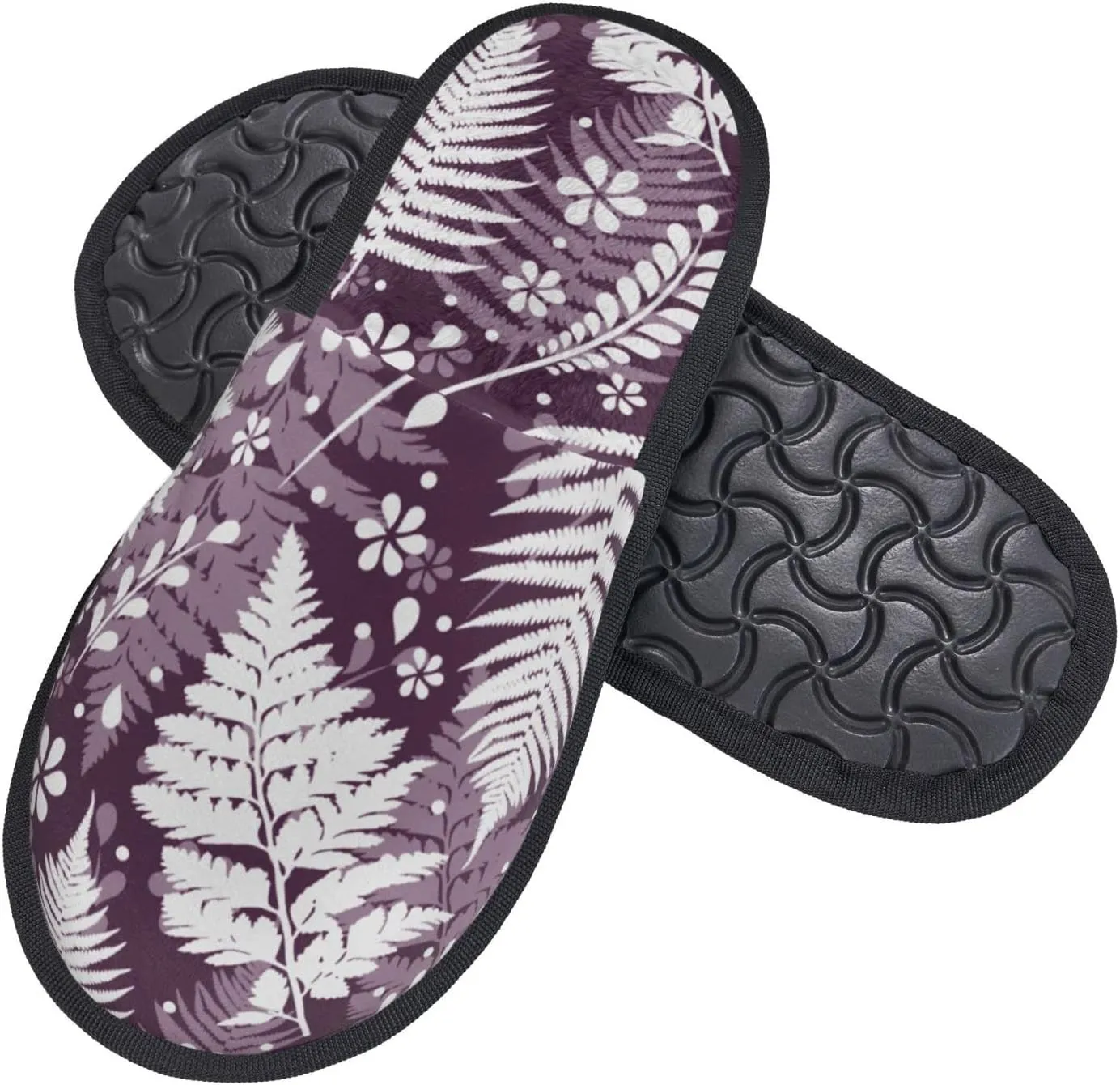 Flower2 (2) Unisex Slip On House Slippers Closed Toe Indoor Home Slipper For Men Women Comfy Cozy Soft Non-Slip Bedroom Slippers Houseshoes