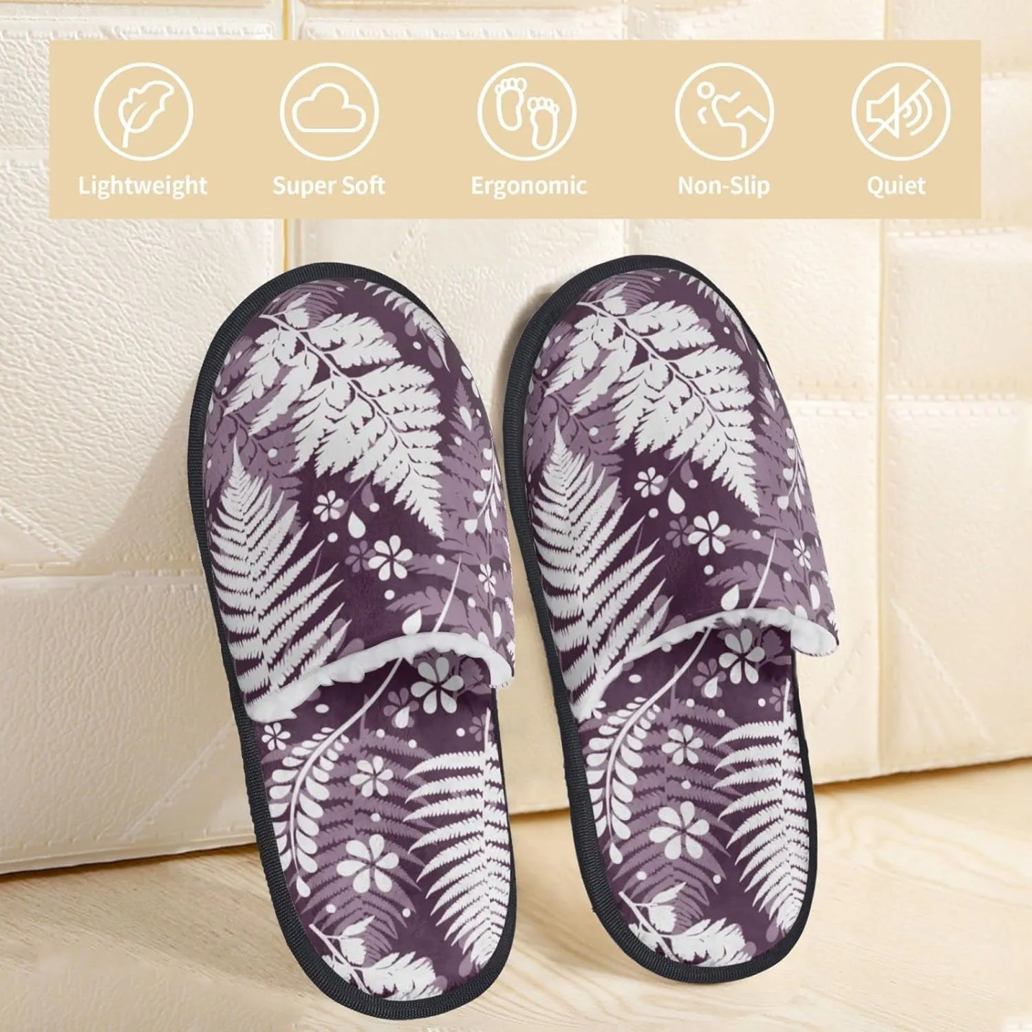 Flower2 (2) Unisex Slip On House Slippers Closed Toe Indoor Home Slipper For Men Women Comfy Cozy Soft Non-Slip Bedroom Slippers Houseshoes