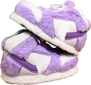 Fluffy Slippers Sneaker Slippers for Women Men Comfy Kicks Winter Warm One Size Suppleness Home Shoes with Anti-skid Rubber Sole