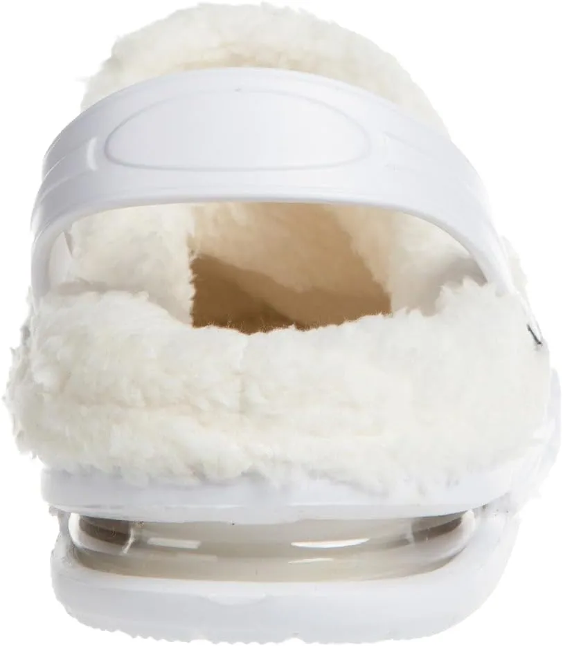 Foamwalk Women's Comfortable Furry Solid and Bubble Heel Platform Clogs with Faux Fur Lining - Fur Lined Clogs for Women