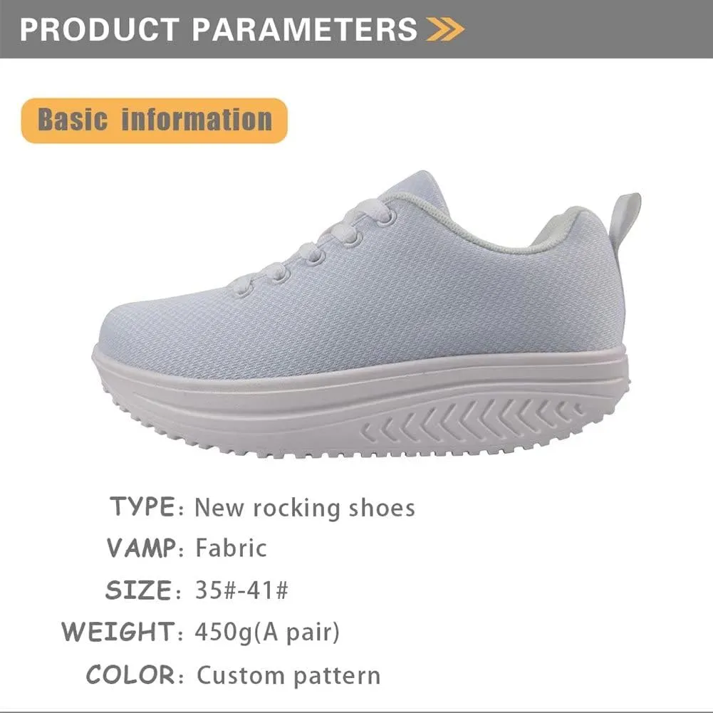 FOR U DESIGNS Novelty Sneakers Womens Platform Wedge Lace Up Breathable Comfort Walking Shoes