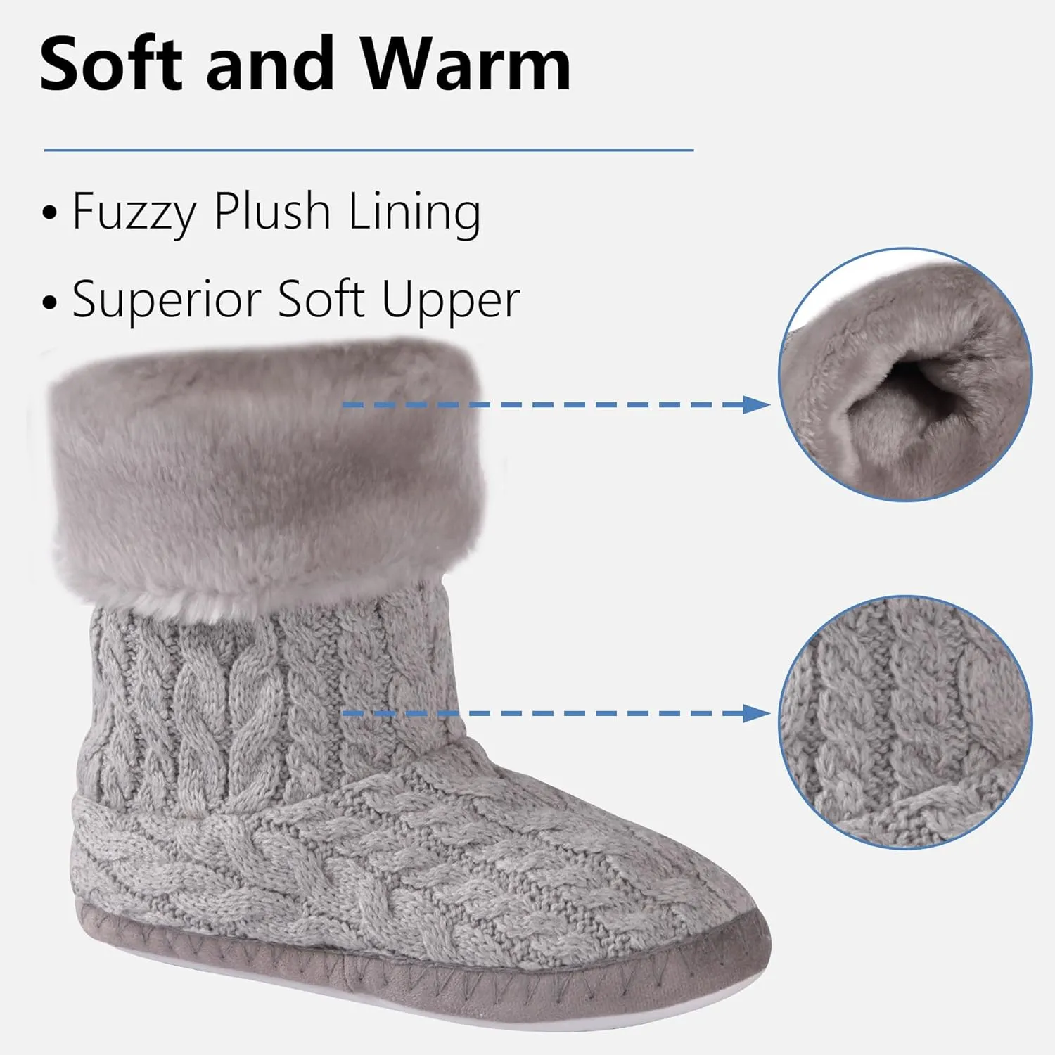 Forfoot Slipper Boots for Women, Cozy Fleece Non Slip Indoor House Shoes
