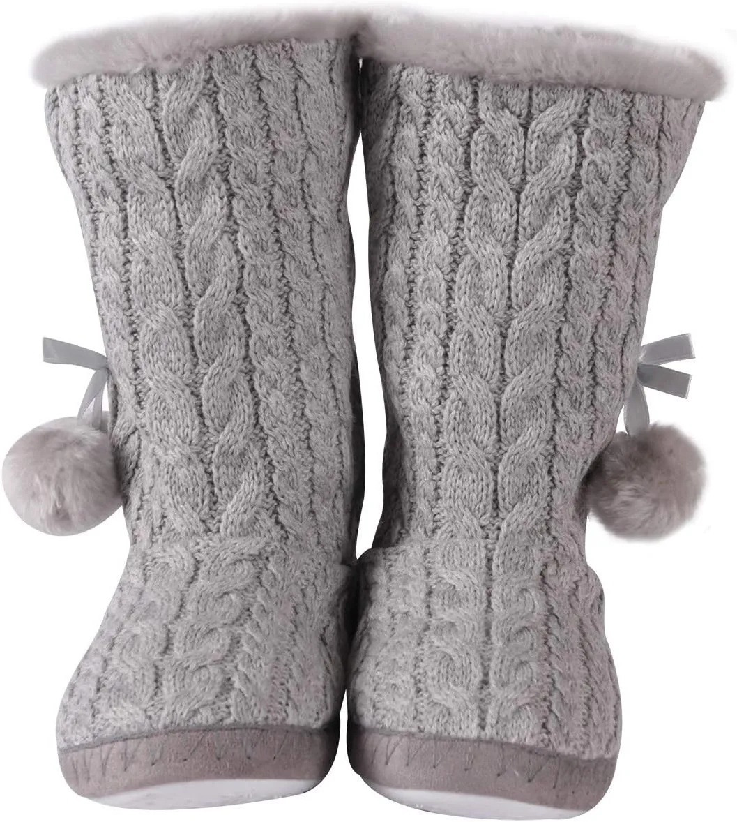 Forfoot Slipper Boots for Women, Cozy Fleece Non Slip Indoor House Shoes
