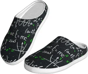Formulas Math Mathematics Classroom Slippers Flannel Slippers TPR Cotton Slippers Non-Slip House Slippers For Women Men