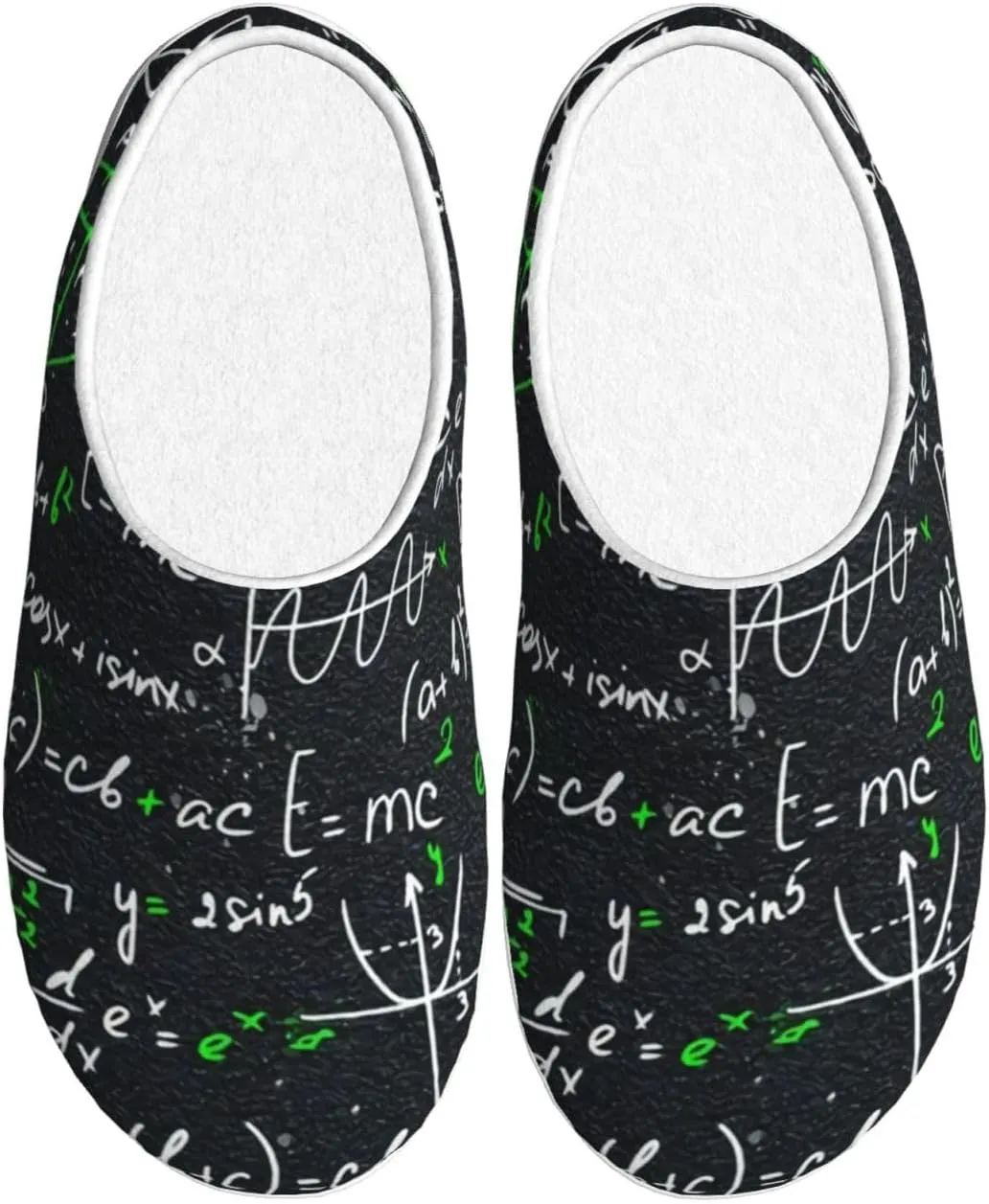 Formulas Math Mathematics Classroom Slippers Flannel Slippers TPR Cotton Slippers Non-Slip House Slippers For Women Men