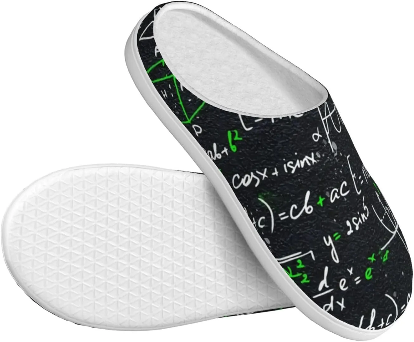 Formulas Math Mathematics Classroom Slippers Flannel Slippers TPR Cotton Slippers Non-Slip House Slippers For Women Men