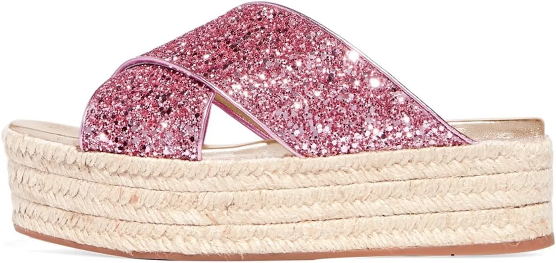 FSJ Women Mules Sandals Comfy Platform Wedge Heels Peep Toe Slip On Sexy Office Shoes Size 4-15 M US