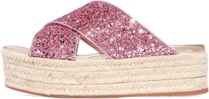 FSJ Women Mules Sandals Comfy Platform Wedge Heels Peep Toe Slip On Sexy Office Shoes Size 4-15 M US