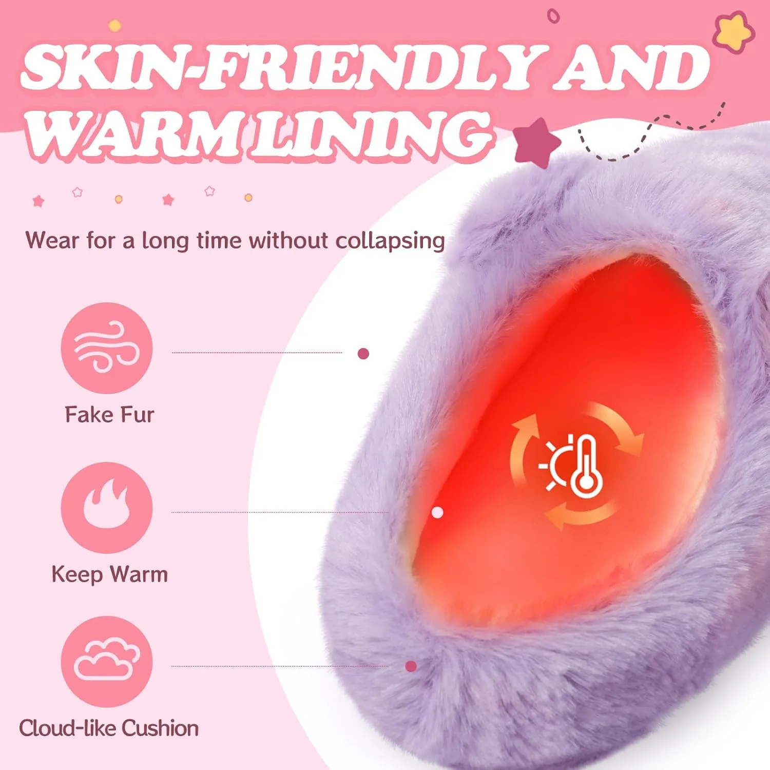 Fuzzy Cat Slippers for Girls, Funny Animal House Shoes with Soft Memory Foam, Comfy Plush Warm Slip-on Slippers