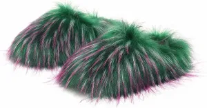 Fuzzy Slippers for Women Fluffy Slippers Cute Furry Indoor House Cozy Fur Sliders for Bride Plush Warm Soft Close Toe Comfy Padded Bridesmaid