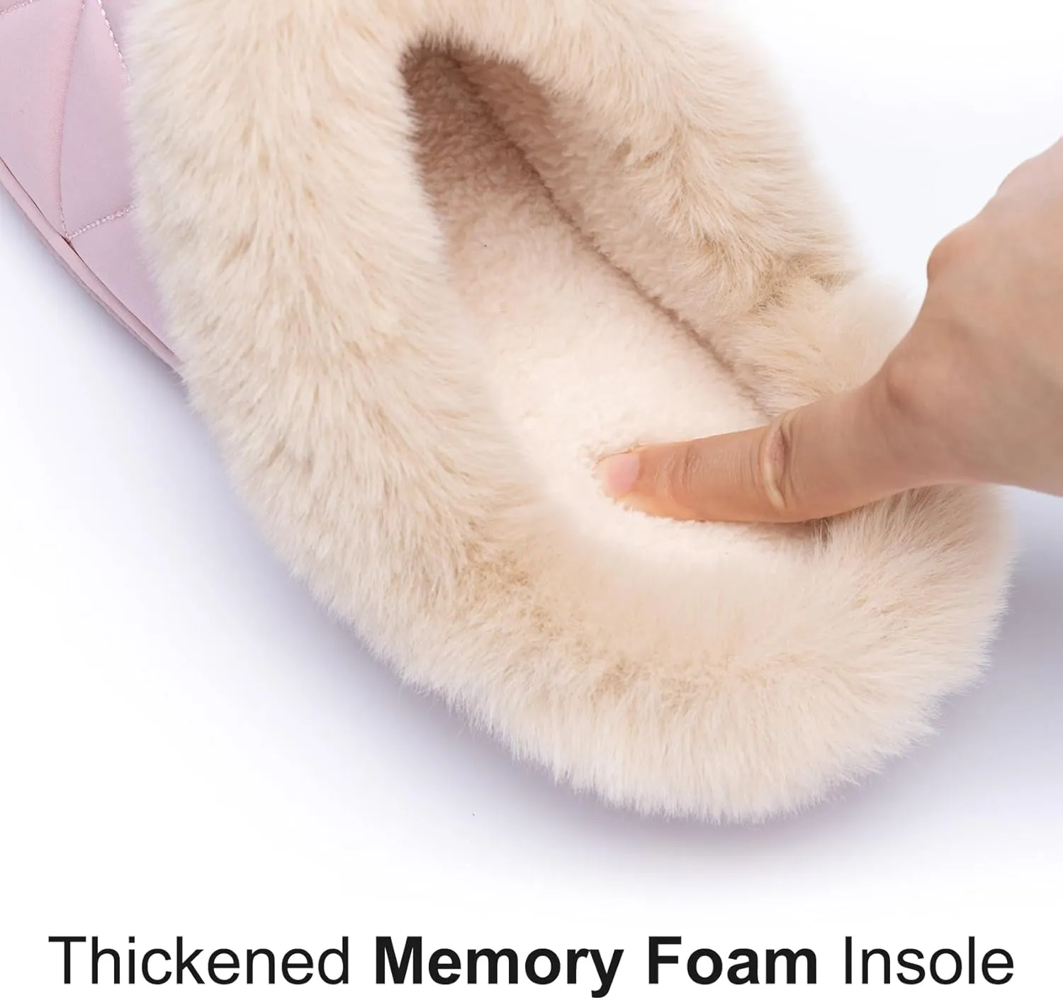 Fuzzy Womens Slippers Memory Foam House Slippers for Women Indoor and Outdoor Cozy House Shoe with Anti-Skid Sole