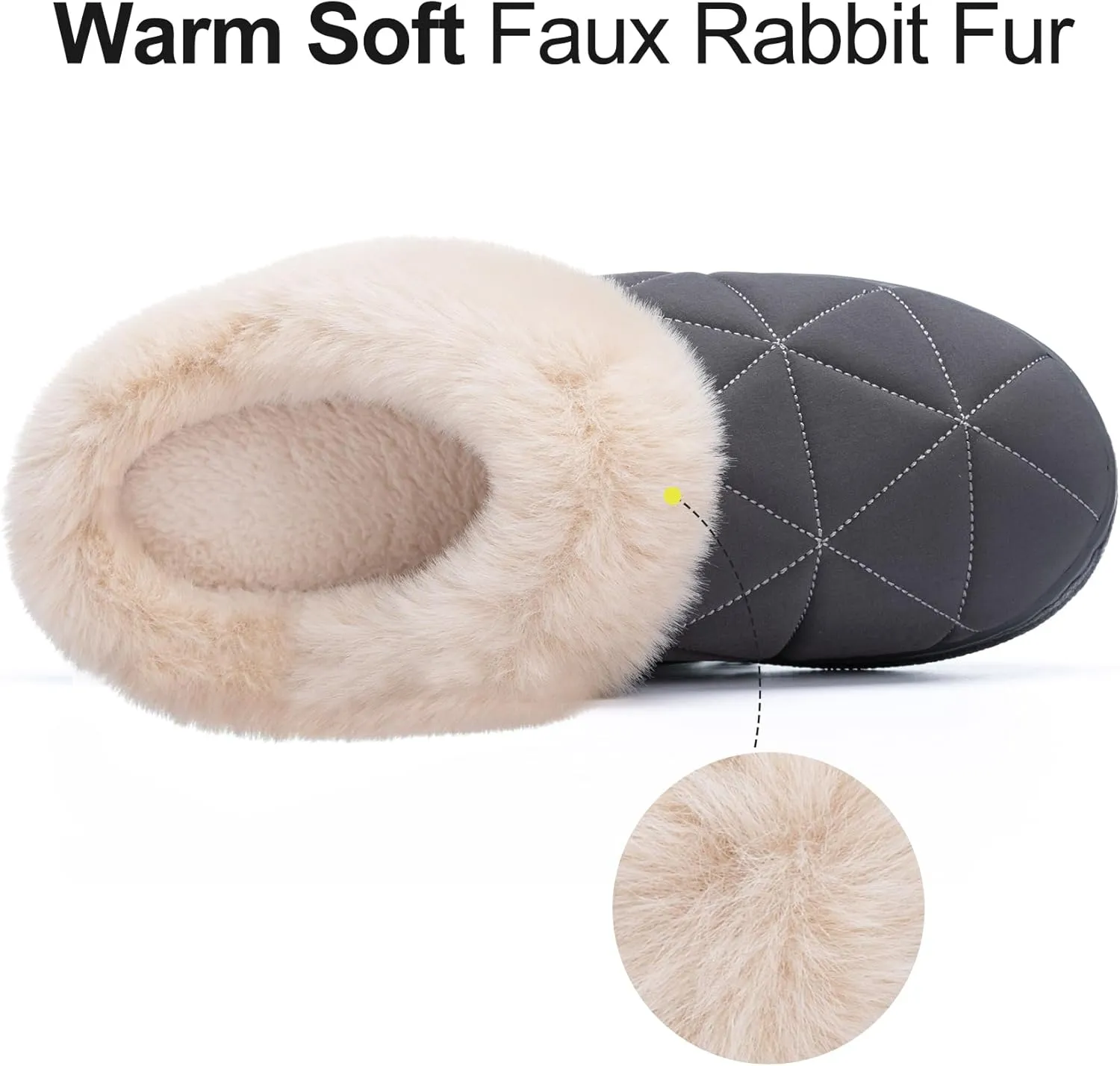 Fuzzy Womens Slippers Memory Foam House Slippers for Women Indoor and Outdoor Cozy House Shoe with Anti-Skid Sole