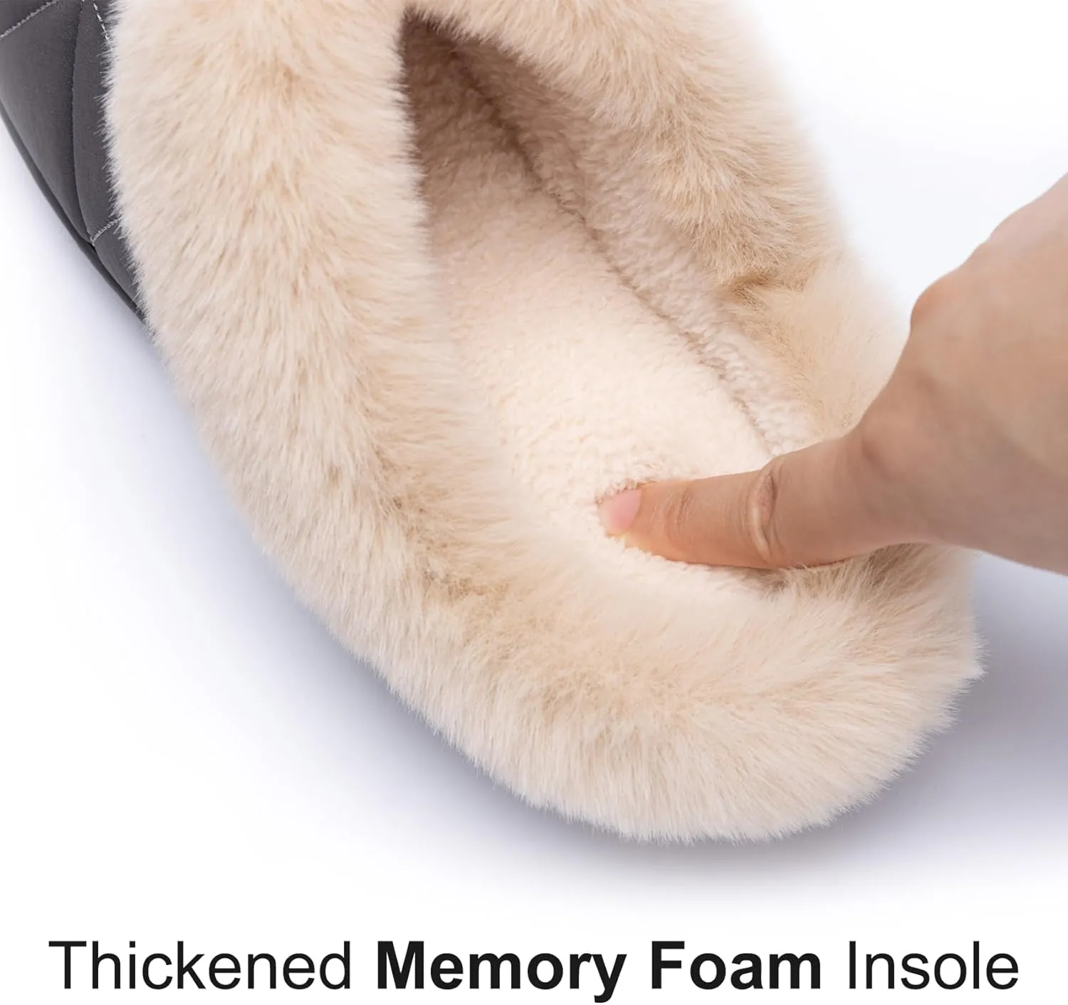 Fuzzy Womens Slippers Memory Foam House Slippers for Women Indoor and Outdoor Cozy House Shoe with Anti-Skid Sole