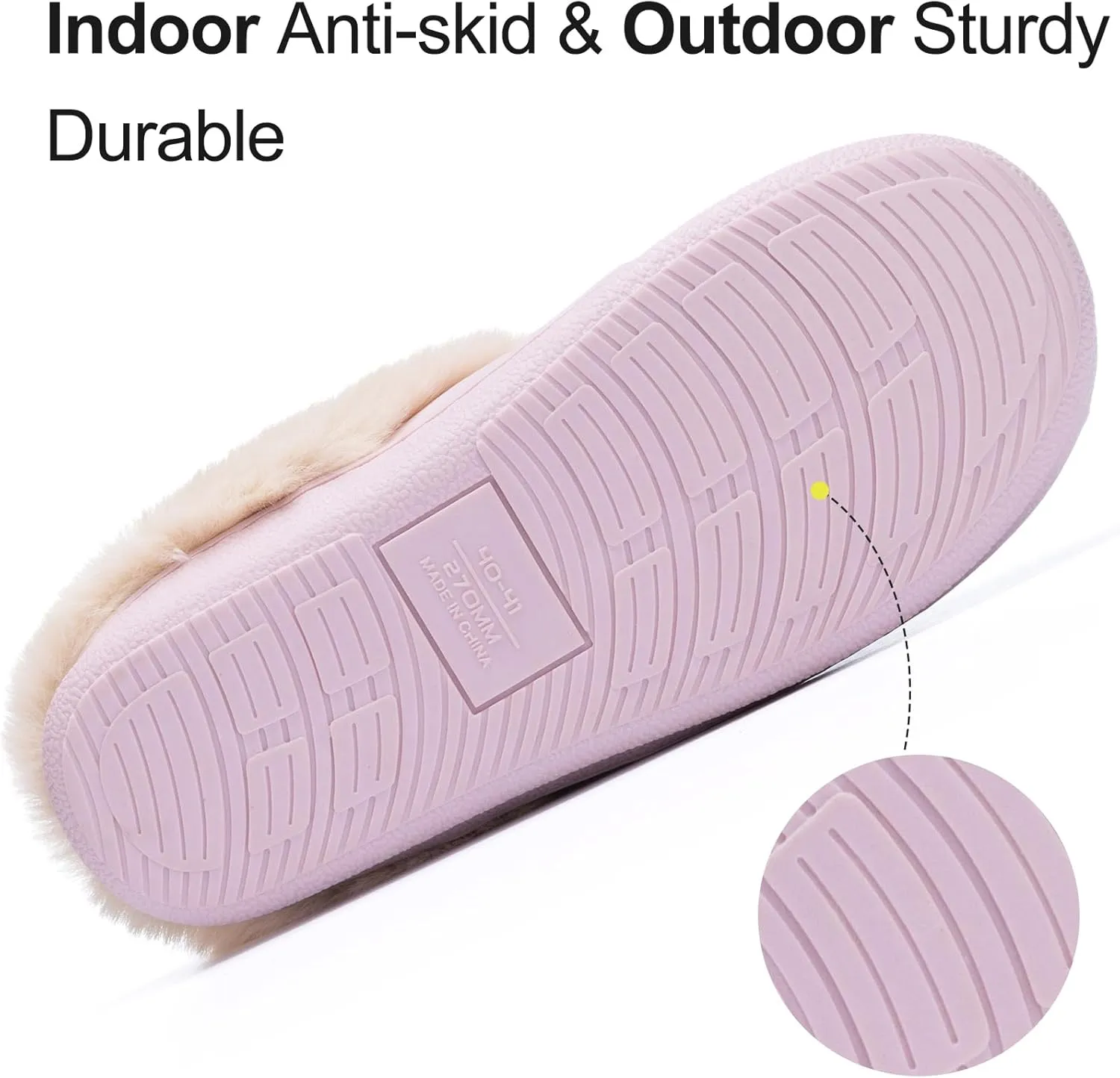 Fuzzy Womens Slippers Memory Foam House Slippers for Women Indoor and Outdoor Cozy House Shoe with Anti-Skid Sole