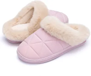 Fuzzy Womens Slippers Memory Foam House Slippers for Women Indoor and Outdoor Cozy House Shoe with Anti-Skid Sole