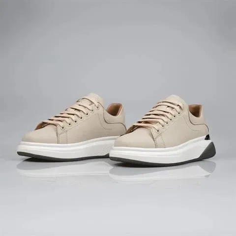 Genuine Leather Beige Sneaker KG-002 SCB-784