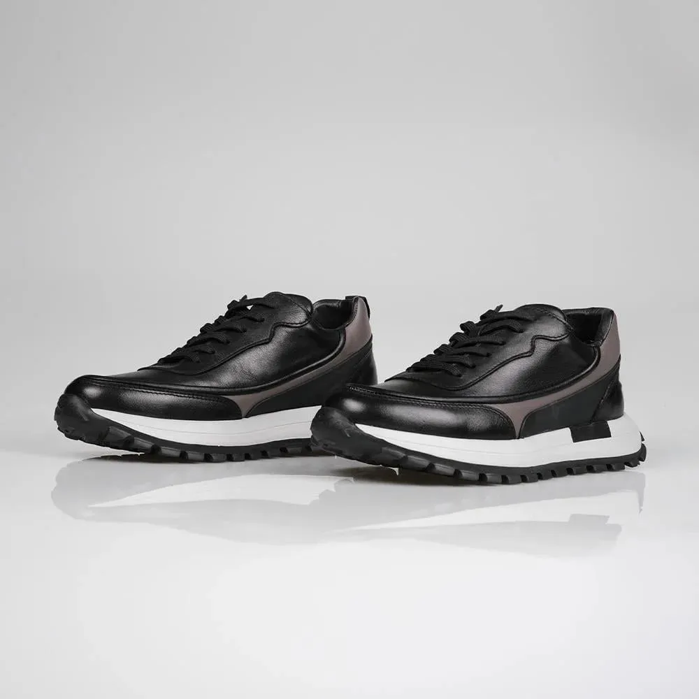 Genuine Leather Black Sneaker TG-800 SCB-167