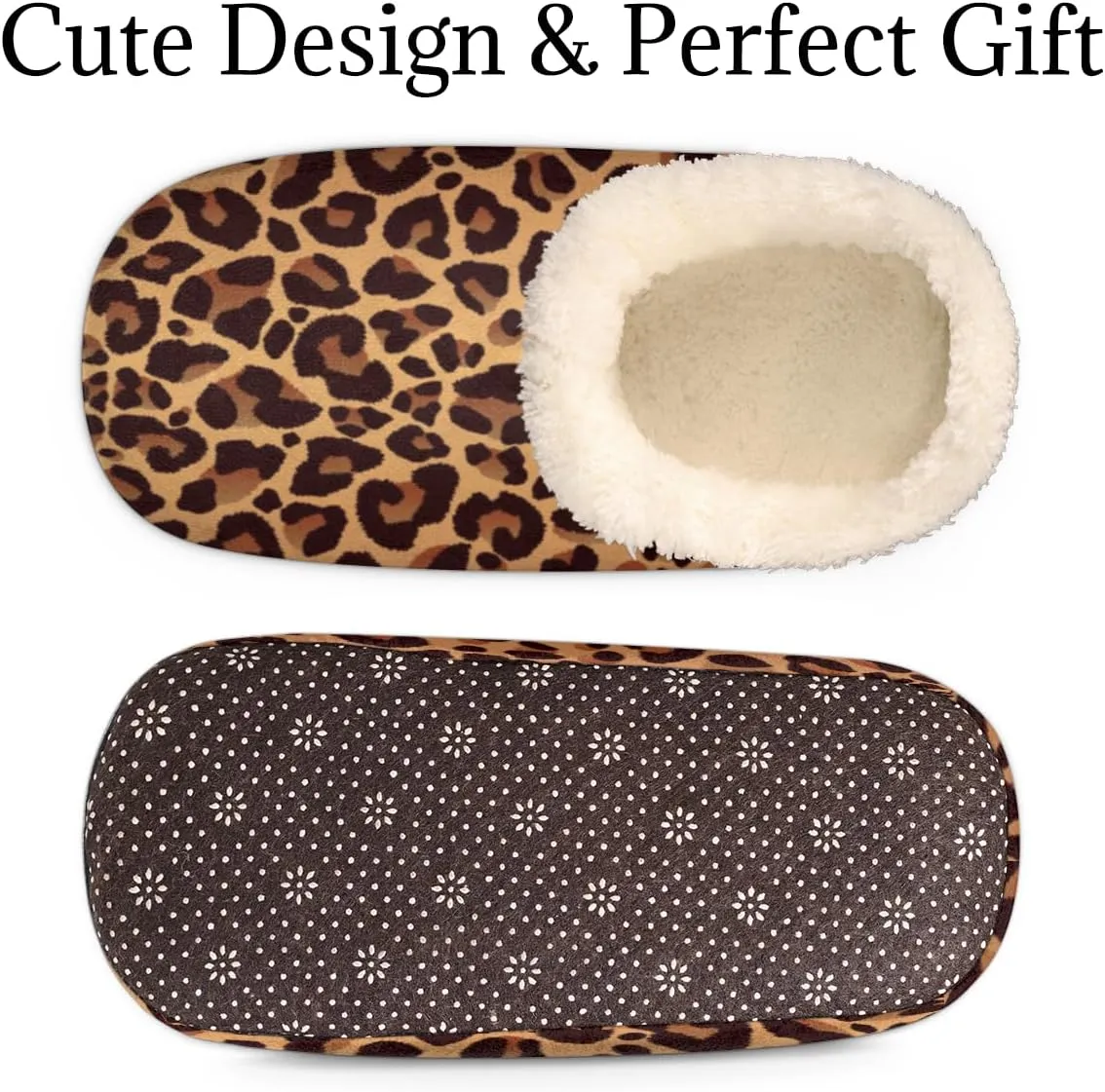 Geometric Cactus Floral Slippers for Women， Soft Cozy Warm Fuzzy Memory Foam House Slippers， Non Slip Closed Back Winter Comfy Plush Ladies House Shoes for Indoor Bedroom