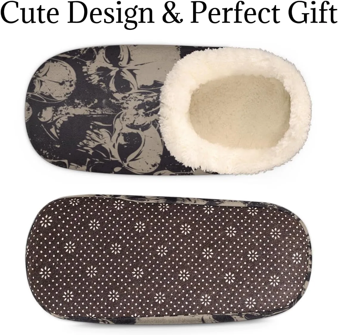 Geometric Cactus Floral Slippers for Women， Soft Cozy Warm Fuzzy Memory Foam House Slippers， Non Slip Closed Back Winter Comfy Plush Ladies House Shoes for Indoor Bedroom