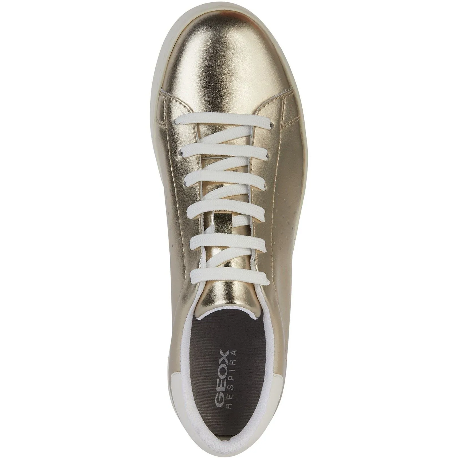 Geox Women's D Jaysen B Sneakers in Light Gold/Optic White