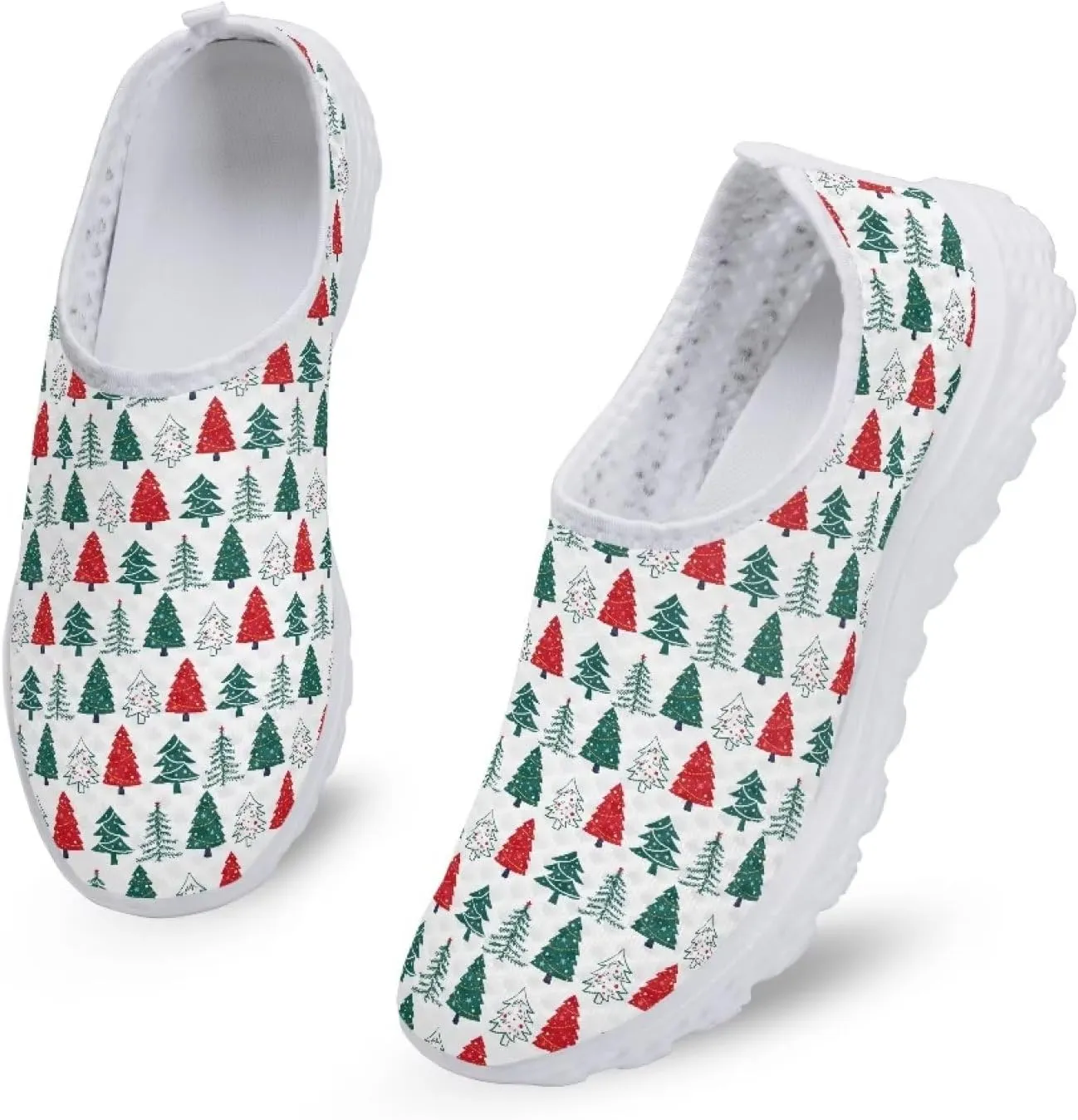 GIFTPUZZ Women Running Shoes Lightweight Slip-on Shoes Non Slip Breathable Mesh Walking Sneakers