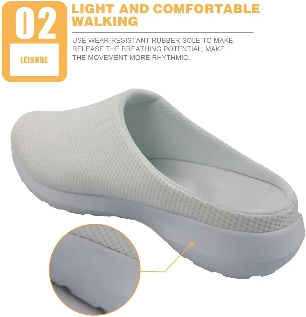 GIFTPUZZ Womens Summer Clog Garden Shoes Breathable Mesh Slippers Lightweight Footwear Anti-Slip Shoes