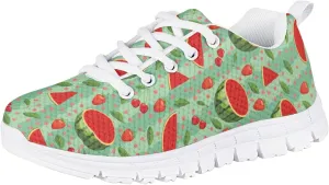 Girls Cute Running Shoes Novelty Graphic Print Lightweight Tennis Sneakers Kids Casual Lace Up Breathable Mesh Shoes