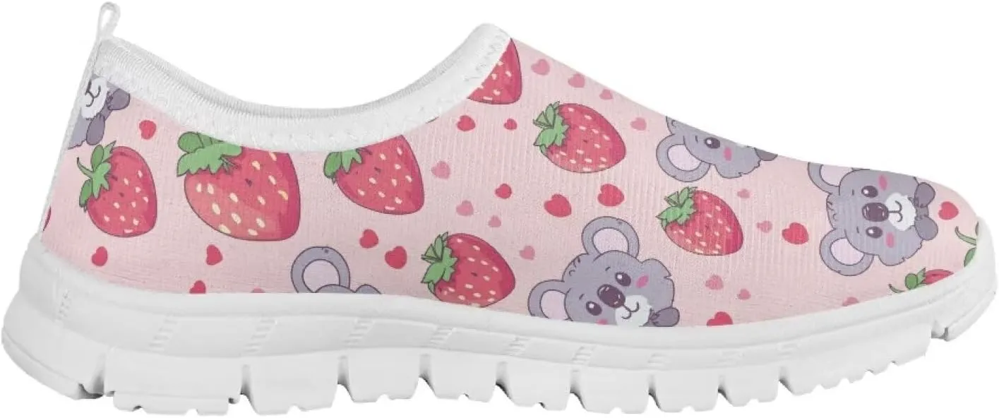 Girls Slip On Sneakers Cute Little Kids Tennis Shoes School Running Shoes