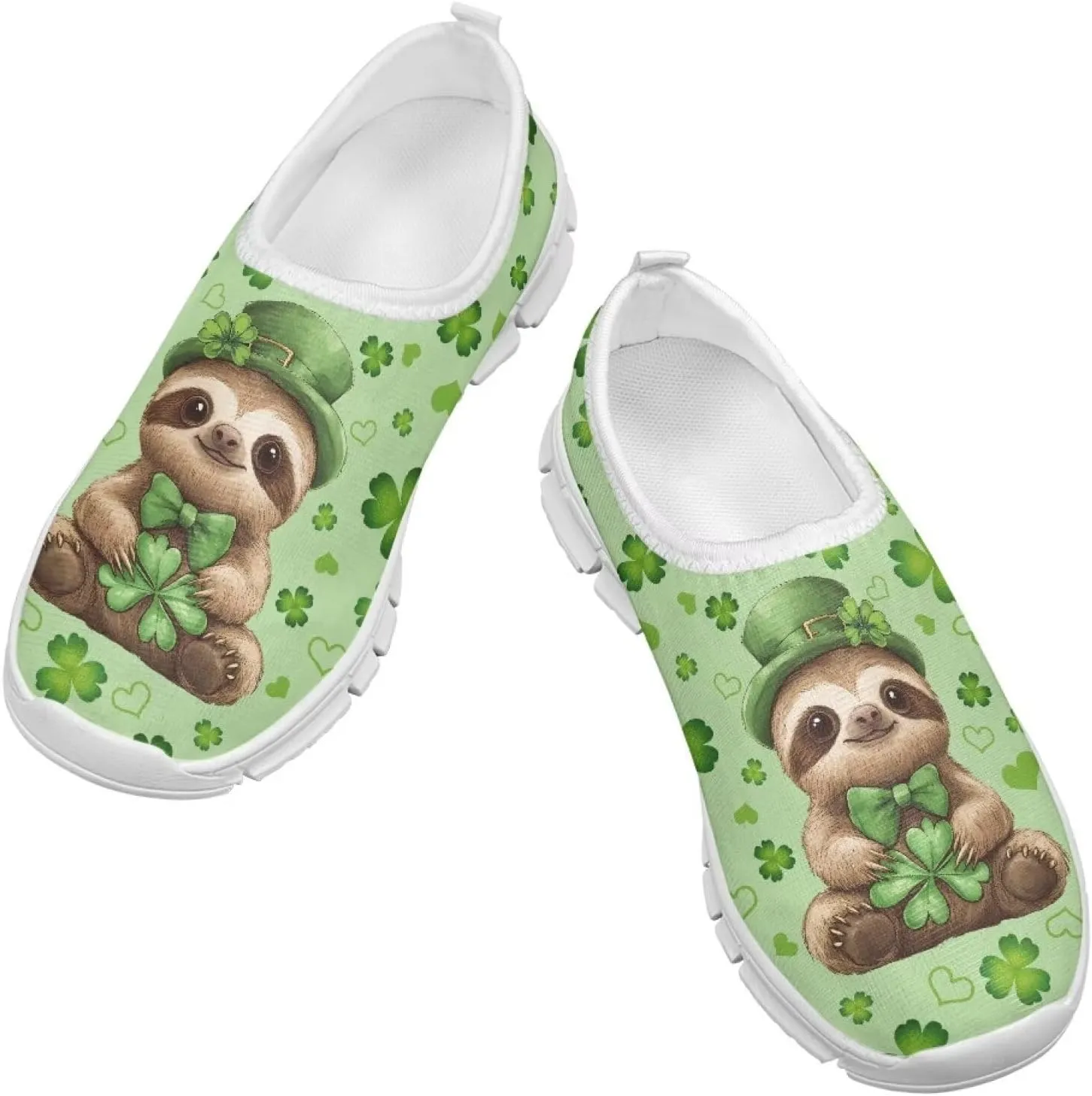 Girls Slip On Tennis Shoes Kids Running Shoes St. Patrick's Day Shoes
