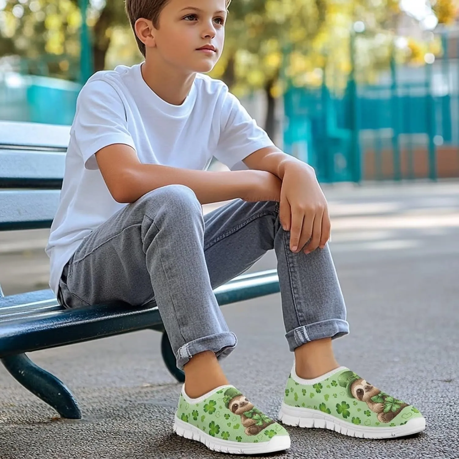 Girls Slip On Tennis Shoes Kids Running Shoes St. Patrick's Day Shoes