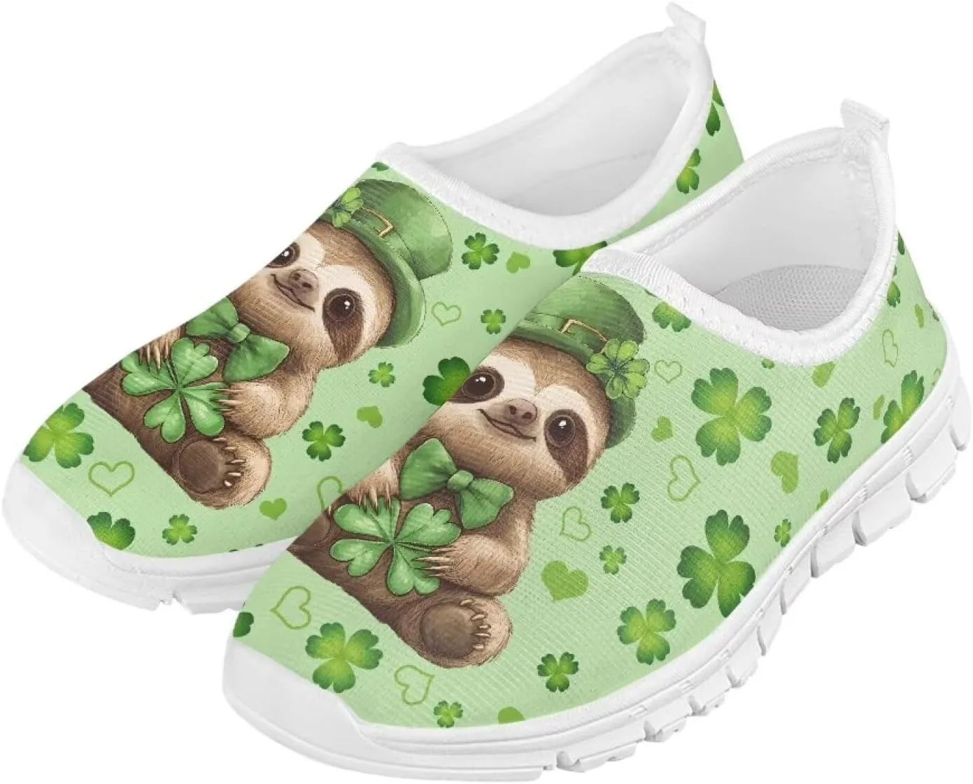 Girls Slip On Tennis Shoes Kids Running Shoes St. Patrick's Day Shoes