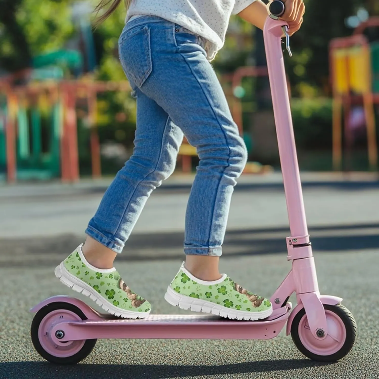 Girls Slip On Tennis Shoes Kids Running Shoes St. Patrick's Day Shoes